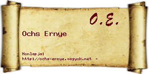 Ochs Ernye névjegykártya